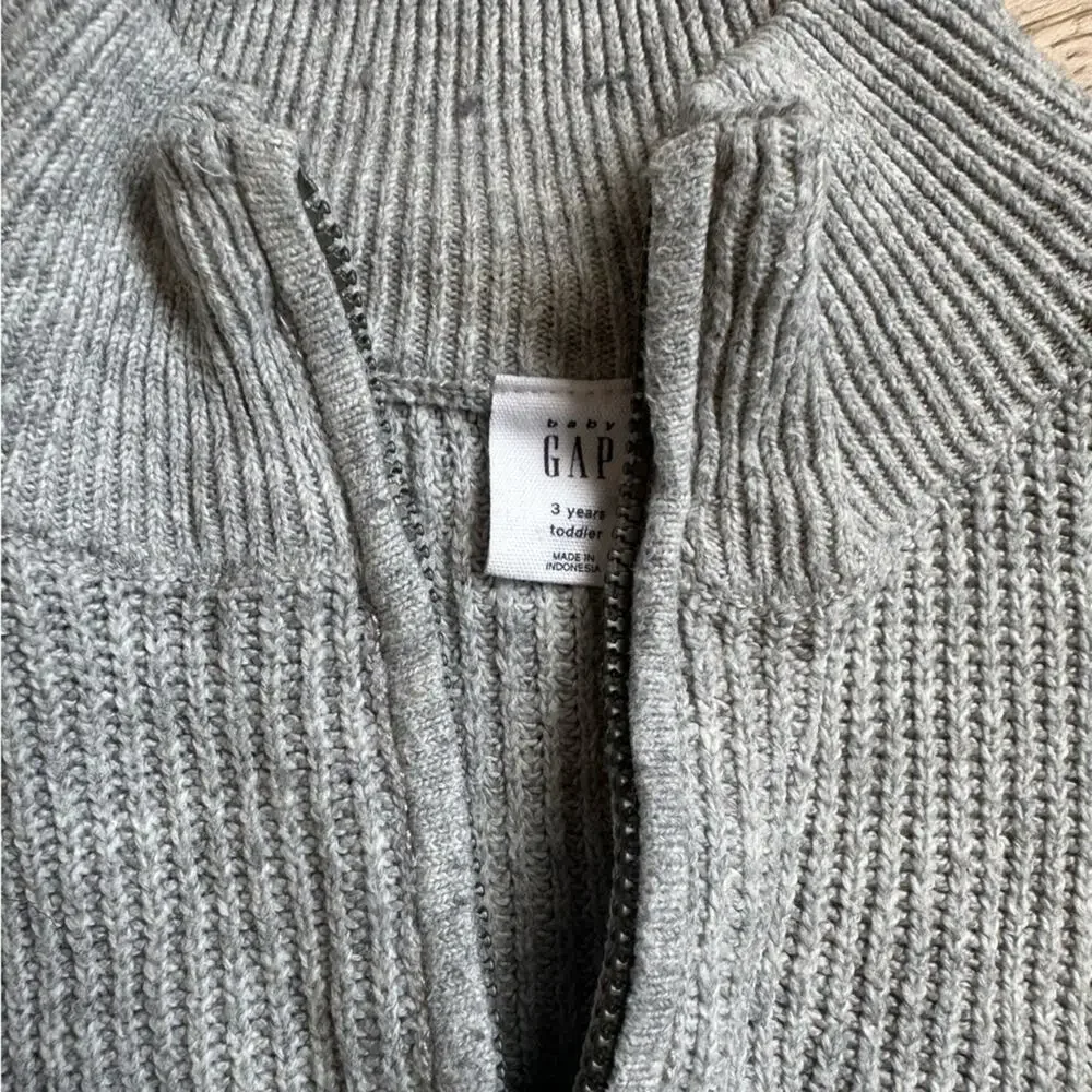 GAP Ribbed Turtleneck Sweater Gray 3T